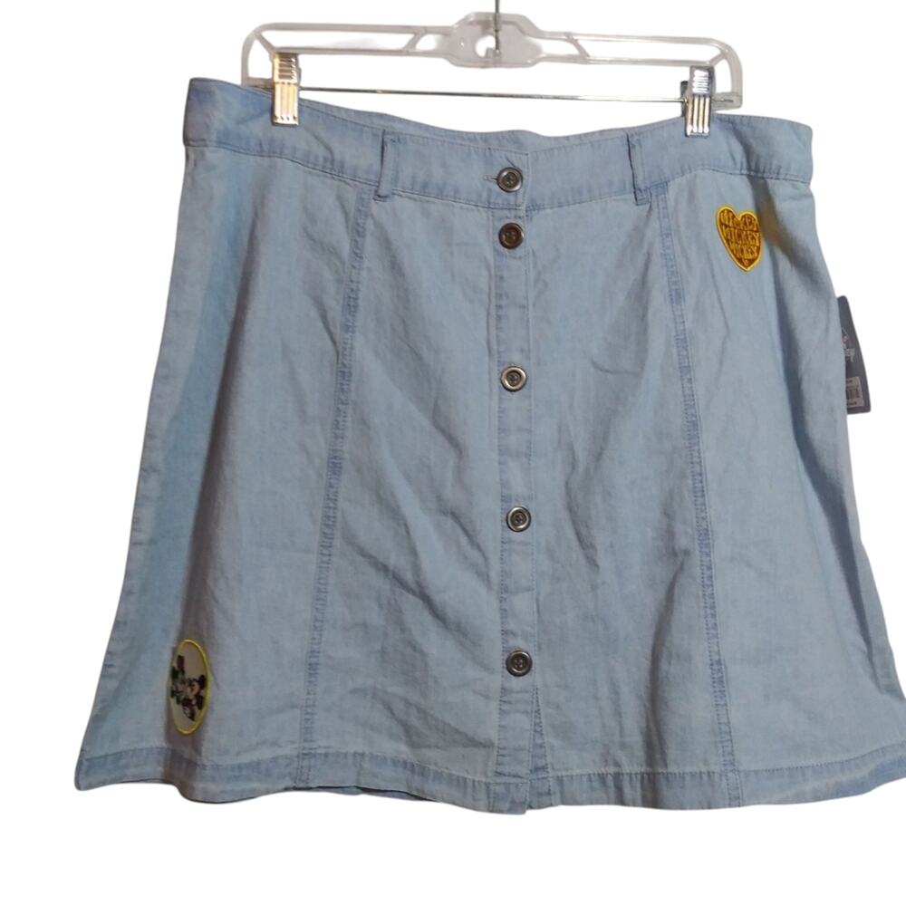 Disney Store Mickey and Minnie Cotton A Line Denim Skirt Vacation Size XL